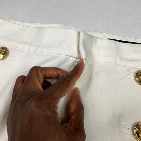 Gucci Womens Sailor Ankle Pants Ivory Mid Rise Zip Up Trousers Size 42 IT 12 US - Picture 4 of 14